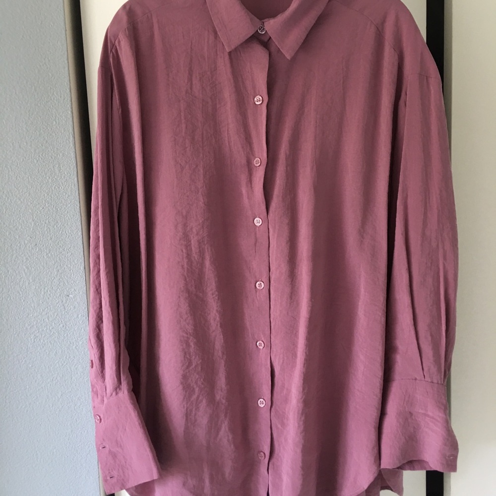 Zara pink long sleeve shirt